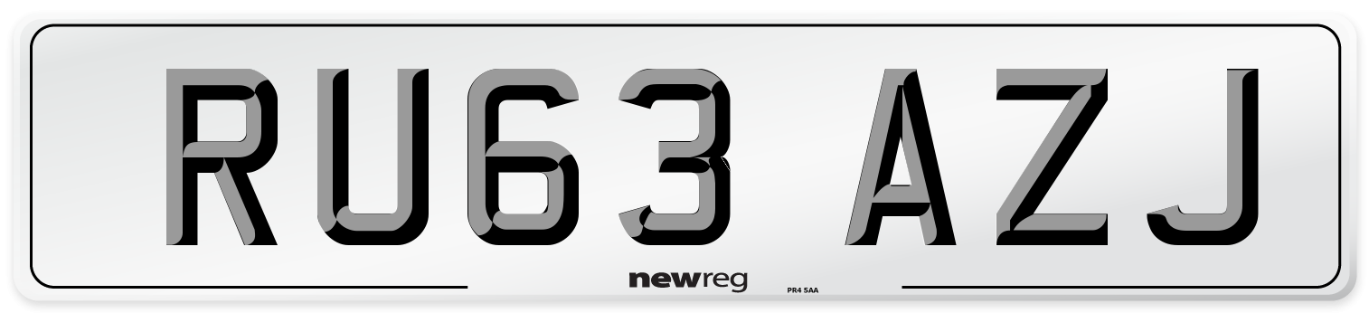 RU63 AZJ Number Plate from New Reg